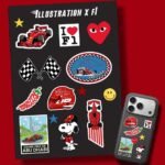 Ferrari Sticker Sheet (a5)