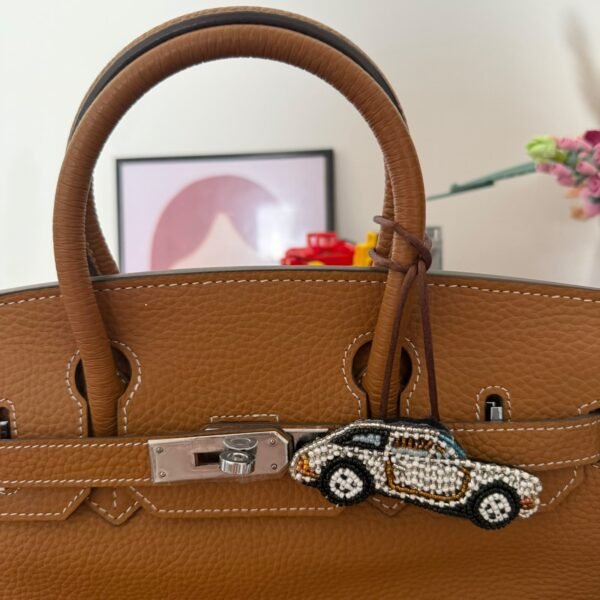 White Porsche Bag Charm